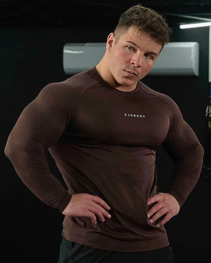 Men's Athletic Long Sleeve T-Shirt - Moisture Wicking