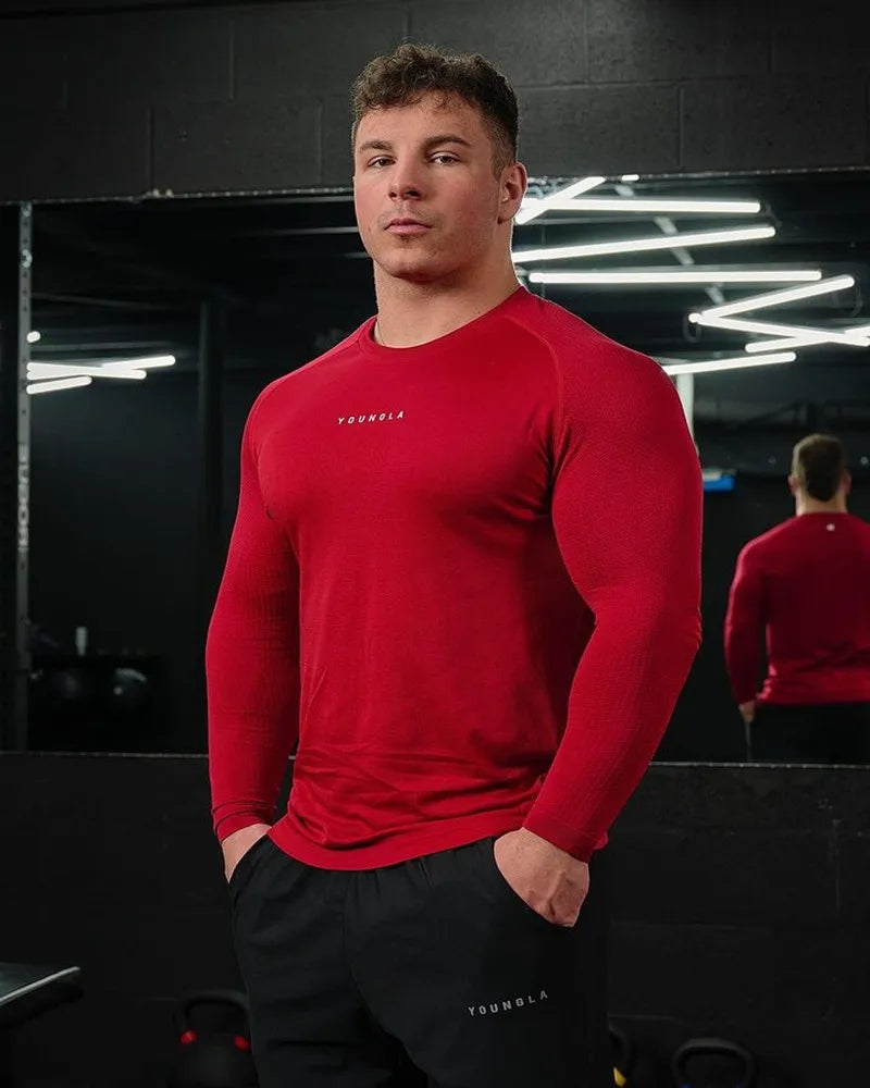 Men's Athletic Long Sleeve T-Shirt - Moisture Wicking