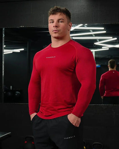 Men's Athletic Long Sleeve T-Shirt - Moisture Wicking