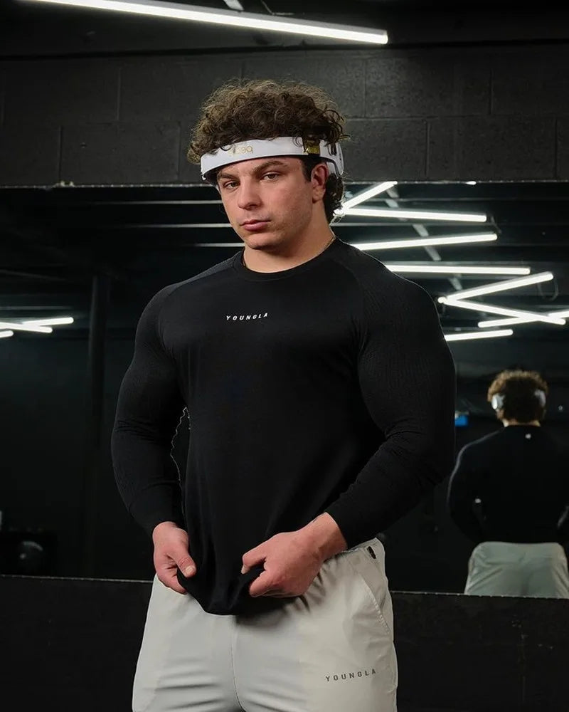 Men's Athletic Long Sleeve T-Shirt - Moisture Wicking
