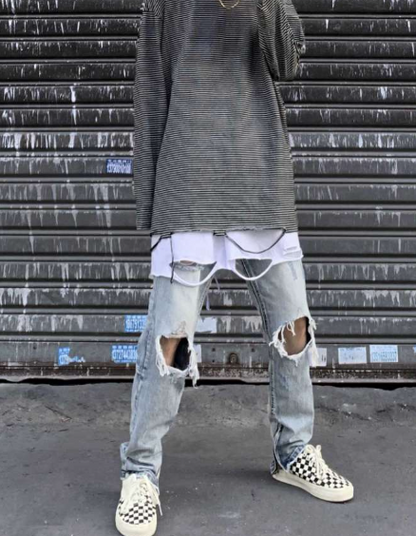 Casual Distressed Denim Jeans