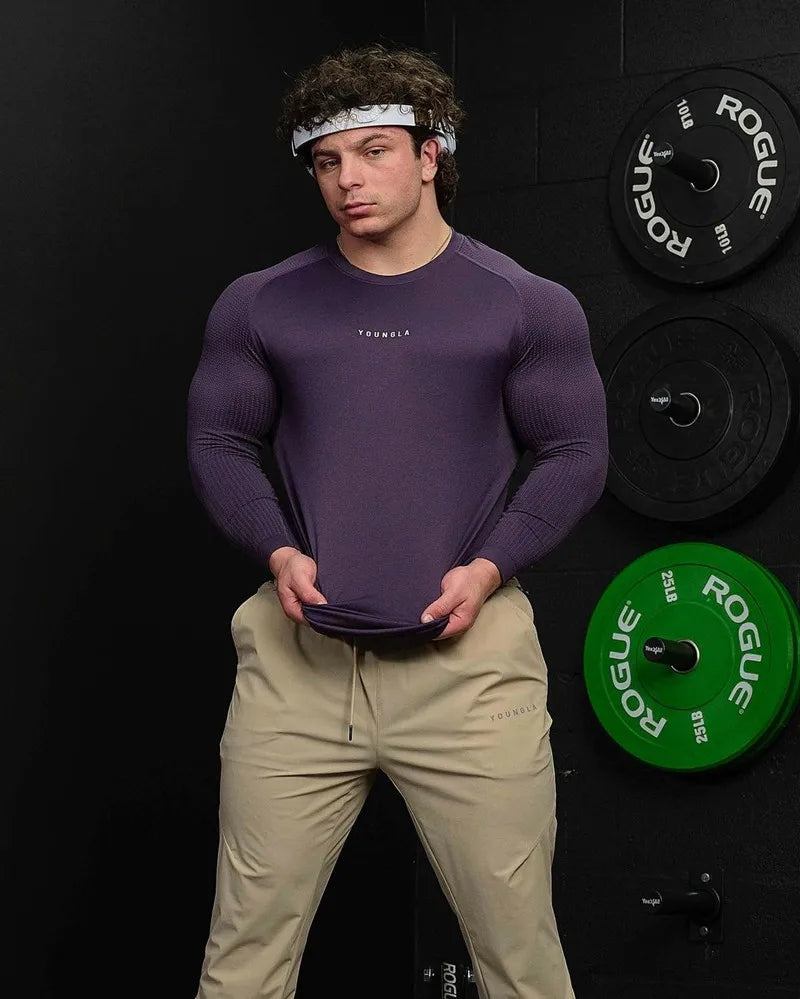 Men's Athletic Long Sleeve T-Shirt - Moisture Wicking